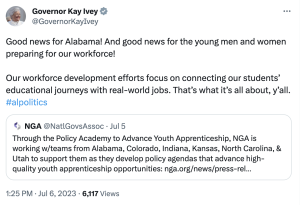 Governor Ivey - Tweet graphic